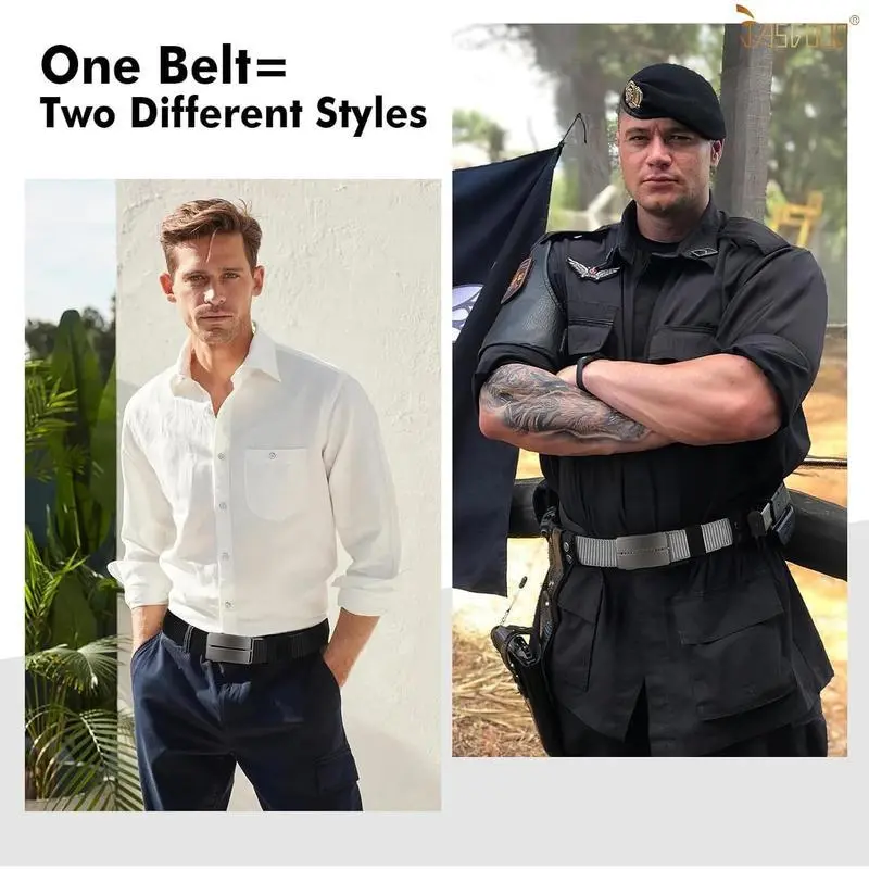 Men's Nylon Double Sided Ratchet Belt, Men's Mesh Casual Work Belt for Jeans with Automatic Slider Buckle Men's Nylon Double Sided Ratchet Belt, Men's Mesh Casual Work Belt for Jeans with Automatic Slider Buckle