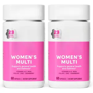 Womens Multi Supplement 2 Pack (120 Capsules) - New Look, Supports General Health & Wellness, 23 Essential Vitamins and Minerals, Fruit extracts, Folate, Iron, B12, Biotin, Non-GMO