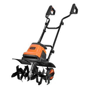 【Summervibes】VEVOR Corded Electric Tiller, 18 Inch Tilling Width Garden Rototiller, 15-Amp Motor Heavy-Duty Tilling Machine, Cultivator with Steel Tines and Foldable Handle, for Lawn, Yard, and Gardening Care