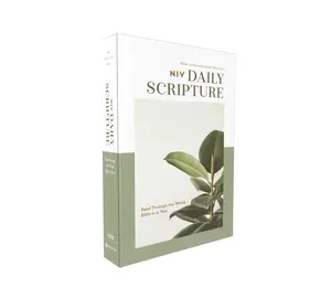NIV, Daily Scripture, Paperback, White/Sage, Comfort Print: 365 Days to Read Through the Whole Bible in a Year by Zondervan [Paperback Book]