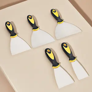 Stucco Scraper Set, 5-Piece Stainless Steel Scrapers (1 Inch-8 Inch), Multi-Functional Tool for Applying Stucco, Filling Gaps, Removing Old Paint