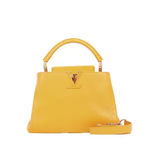 Pre-owned Louis Vuitton Calfskin Shoulder Bags Capucines Mini Size Yellow 30958427