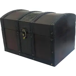 Handcrafted Wooden Treasure Chest Decorative Storage Box with Lock for  Decor