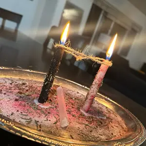 Cord Cutting Ritual Kit - Black & White Candle, Cord, Rosemary Oil & Herbal Blend for Emotional Healing, Spiritual Freedom & Energy Release Jar