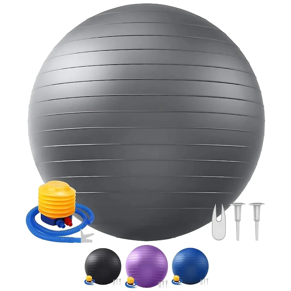 55cm Anti-Slip Yoga Ball, Yoga Ball For Pregnancy, Extra Thick & Durable, Includes Pump Kit, High Weight Capacity & Burst-Resistant, Ideal for Fitness, Balance Training, Prenatal/Postnatal Care, Home Physical Therapy