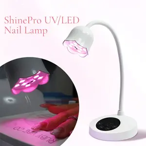 [RUBY VIBE CO] ShinePro UV/LED Nail Lamp, Cordless Auto-sensing Gel Curing Light, Professional Nail Curing Handheld Light, White, Rechargeable, Three Timer Modes, 5V/2A