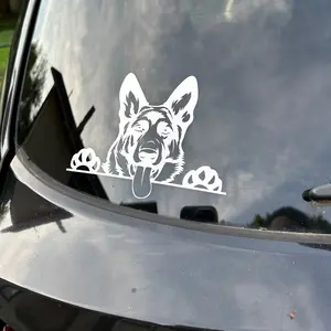 German Shepherd Peeking Vinyl Decal