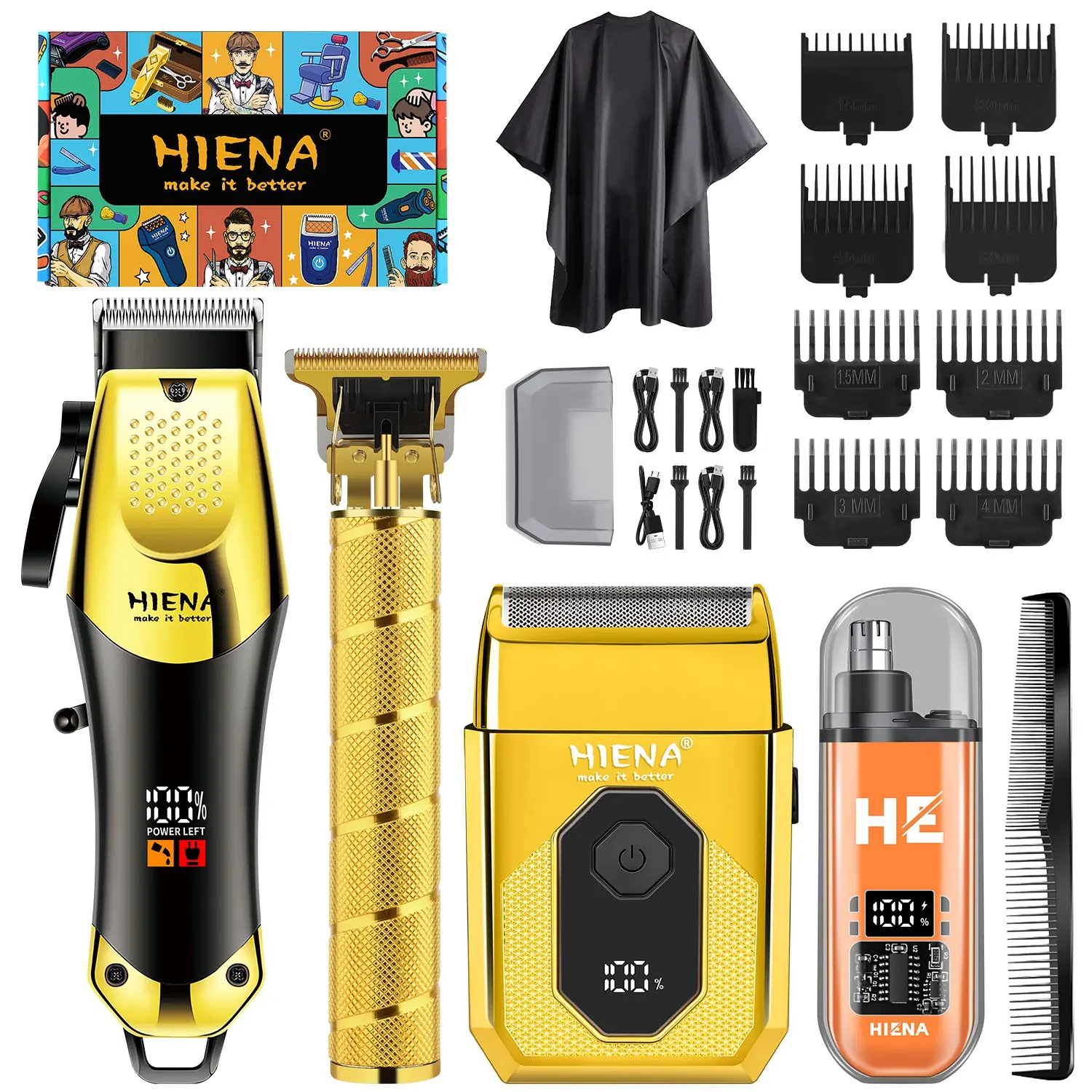 Premium 3-Piece Men‘s Grooming Set｜Hair Clipper & Beard Trimmer with Precision Blades & Smooth Shaving. All-in-One Styling & Grooming, Ultimate Luxury Experience, Cordless Trimmer Set, Haircut Trimmer Kit