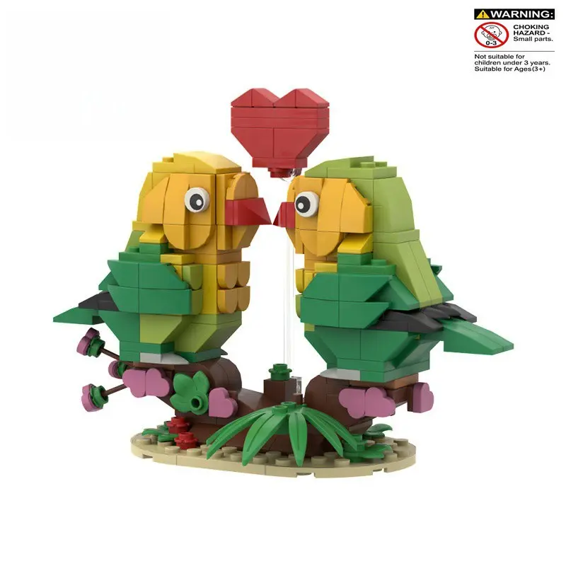Heartwarming Bird Shape Building Blocks, Couple Memorial Gift, Kids Handmade Assembly Ornament, Creative DIY Craft Kit