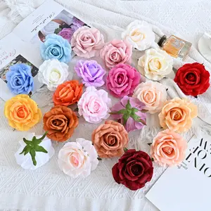 20PCS Simulation Snow Mountain Rose Blossoms 11cm DIY Decoration Curled Edge Flower Head Wedding Floral Arrangement