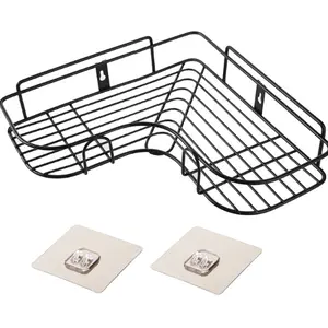 Punch-free Wall Bathroom Storage Rack Kitchen Corner Shelf Household Tripod Organiser Decor Installation Lightweight