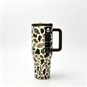 HydroJug 40oz Traveler Camo Stainless Steel Thermal Cup - Leak-Proof Insulated Vacuum Tumbler, 24H Cold Retention, Portable Travel Hydration Tumbler for Kitchen Use