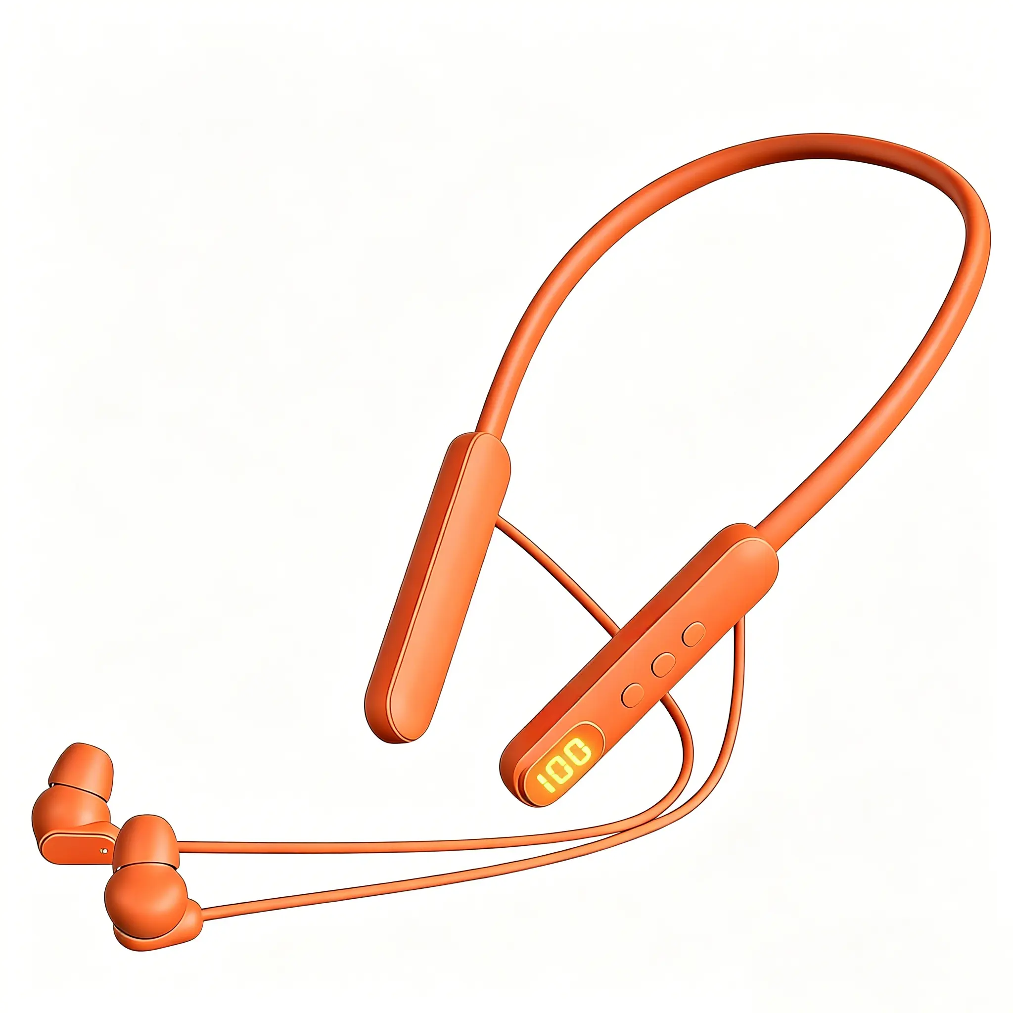 Wireless Neckband Headset - Digital Electronic Audio Device with Stereo Sound, ENC Noise-Canceling, LED Power Display, Sweatproof Durable Design, Stable Bluetooth Connection, Long Standby, Sports Running Use, Smart Voice Assistant