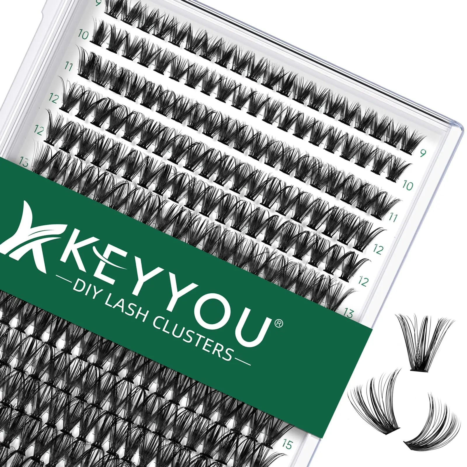 Lash Clusters 300pcs Individual Lashes 40D 0.07D Curl 9-18MIX DIY Eyelash Extension Large Tray Volume Soft&Natural Cluster Lashes(40D-0.07D,9-18MIX