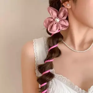 Heart and Flower-Shaped Telephone Wire Hair Tie for Women