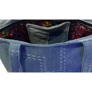 Jean Purse - Denim Bag - Patchwork Purse - Tote - Zippered