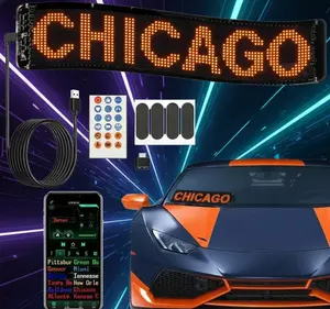 Chicago Football LED Car Sign - Bluetooth App Controlled Programmable Scrolling Display - Custom RGB Animation & Text for Windshield - Personalized Game Day Gear for Trucks & SUVs