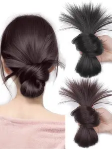 Elegant Women's Low Bun Wig, Half-Up Hairstyle Decor, Puffy Hair Style, Cosplay, Theater, Daily Wear, Party, Wedding, All Seasons