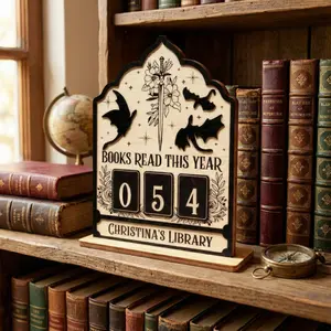 Fourth Wing Vintage Book Read Tracker, Personalized Book Lover Gift, Reading Tracker, Books Read This Year Counter, Reading Lover Gift, Library Decor