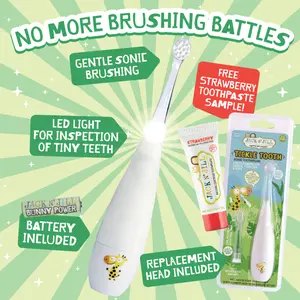 Tickle Tooth Sonic Toothbrush (0-6yrs) - Baby or Toddler Electric Toothbrush with Replacement Head