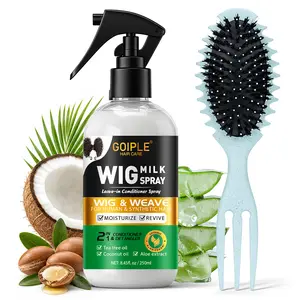 Wig Milk Spray & Comb Set –Leave In Conditioner Detangler for Synthetic & Human Wigs, 2-in-1 Moisturizer with Tea Tree Oil & Coconut Oil, Hydrates & Revives, Easy Combing & Frizz Control