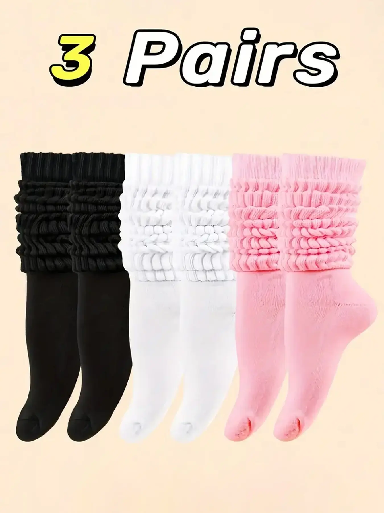 Women's Fitted Soft Thick Knit Fabric Long Tube Socks, 6 Pairs Winter Warm Crew Socks, Lady Casual Style for Fall & Winter Seasons, Daily Wear Essentials, Casual Comfy Socks, Womenswear, Sock Set