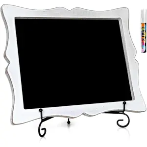 Small Chalkboard Sign with Easel (11x13) + White Liquid Chalk Marker |  or Freestanding Framed Chalkboard with Hand Crafted Sweetheart Frame - Multipurpose