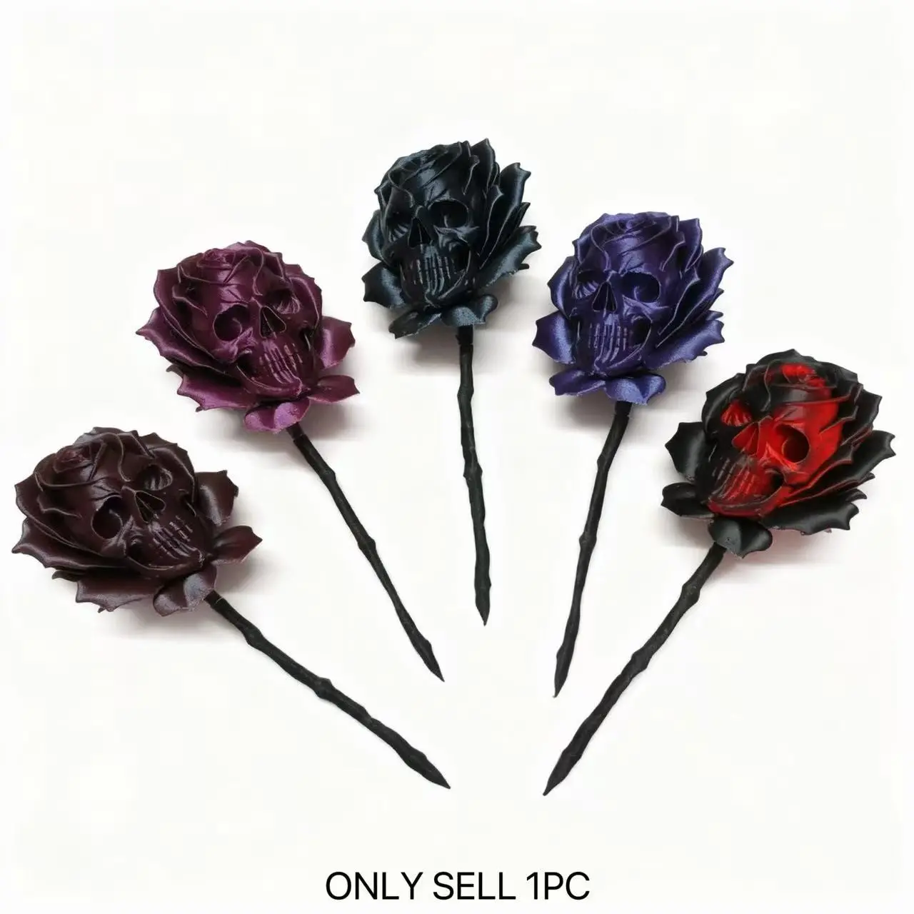 Gothic Dark Style Skull Rose Flower Decor, 3D Printed Stress Relief Ornament, Adult Collectible Decoration, Home Accent, Home Decor Accessory, Interior Decoration Accessories, Home Decor Ornaments, Decorative Home Ornament, Decorative Piece