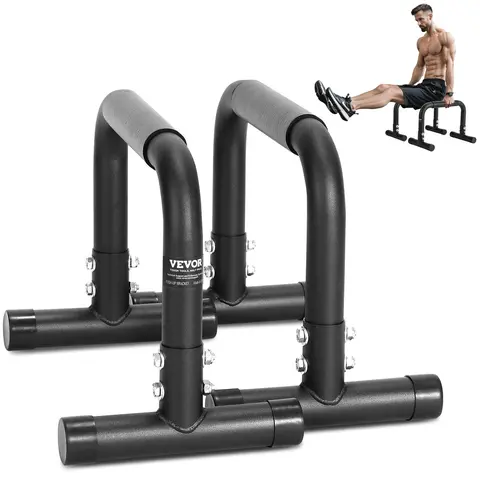 VEVOR Heavy Duty Calisthenics Dip Bars - 500lb Sturdy Parallette Push Up Stand, 12in Parallel Bars for Calisthenics Equipment, Fitness Enthusiasts’ Upper Body Workout & Versatile Workouts, Easy-Assembly Home Gym Gear