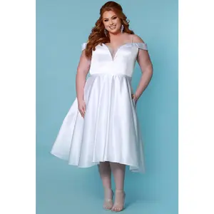 Sylvie Short Satin Plus Size Wedding Dress