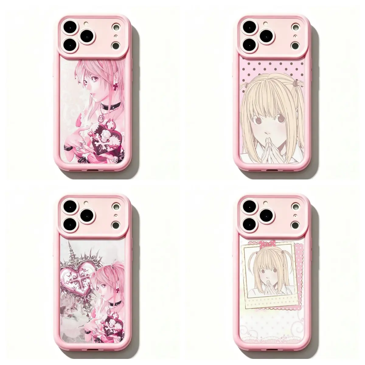TY-Death N0te Misa Amane Pink Coquette Phone Case,Y2K Goth Anime Aesthetic Cover For iPhone 11 12 MINI 13 MINI 14 15 16 17 Air Pro Max for Samsung S26 S25 S24 S23 S22 S21 Case,Gift for her/him