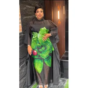 Green Organza African Bubu Wedding Guest Dress Nigerian Party Attire Engagement Photoshoot