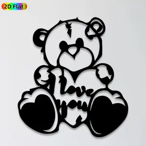 1pc Teddy Bear Metal Wall Art, Cute Teddy Bear Statue Mural, Ideal Gift for New Year, Easter, Animal Decor Enthusiasts,  Wall Sculptures, Perfect for Living Room Wall & Garden Fence, Unique Home Decor for Teddy Bear Enthusiasts