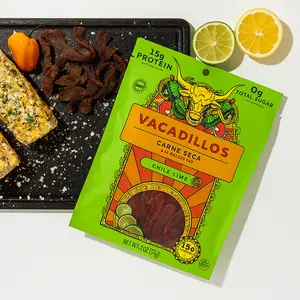Vacadillos Beef Jerky - Carne Seca - 2 Flavors - 15g Protein - 0g Sugar - Gluten-Free & MSG-Free - 2oz Bag Dry Snack
