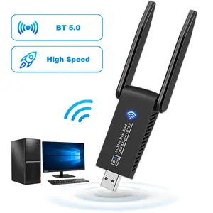 USB WiFi Adapter, 1300Mbps Wi-Fi 5G/2.4G USB 3.0 Wireless Adapter, Plug and Play, Wireless Network Card with Dual High-Gain Antennas, WiFi Adapter for Desktop PC, Compatible with Windows 11/10/8/7, WiFi Dongle