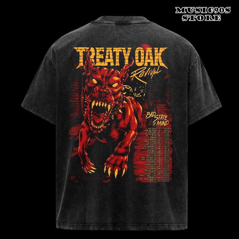 TREATY OAK REVIVAL Bad State Of Mind Tour Pt 2 2025 Graphic Tee, Treaty Oak Revival Rock Band T-Shirt, Alternative Band Music Merch, Vintage 90s Grunge Aesthetic Shirt, Trending Oversized Prints Tee