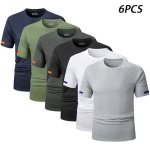 6-Pack Men’s Athletic T-Shirts, Crewneck Short Sleeve Workout Running Tees, Lightweight Activewear Menswear Tops, Streetwear Tropical Style tiktok shop deals