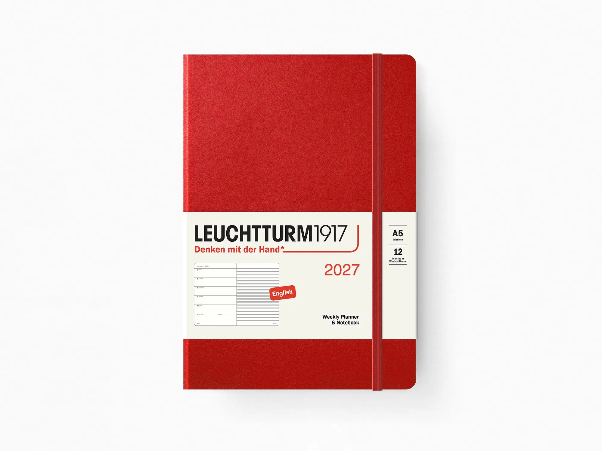 2027 Leuchtturm 1917 Weekly Planner & Notebook - CHERRY Softcover