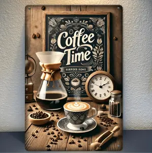 Vintage Coffee Metal Wall Art For Home Bar And Garage Decor Waterproof Dustproof Iron Wall Hanging Unique Gift Idea For Men And Women Perfect Kitchen Room Decoration 8x12 Inches