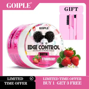 Edge Control Biotin Strawberry Scent 24 Hours Strong Hold Haircare Gel with Sleek Modern Design and Minimalist Aesthetic