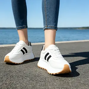 Women's Sneakers Lightweight Breathable Casual Athletic Shoes Lace Up Comfortable Cushioned Platform Trainers Non Slip Walking Jogging Everyday Street Style Fashion Sneakers for Travel Gym Summer Fall All Day Wear