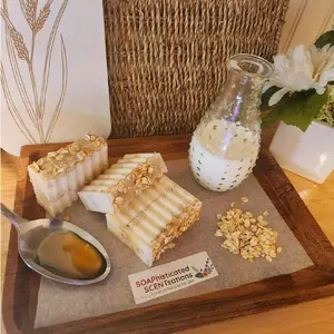 Goat Milk, Honey, & Oatmeal Soap Bar Body Care Gentle Body Wash Moisturizing Nourishing Organic Smooth Soothing