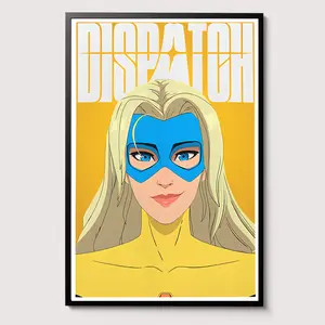 Blonde Blazer – Dispatch Superhero Comedy Poster, Vibrant Yellow Character Wall Art Print, Aesthetic Decor for Bedrooms & Gaming Rooms, Perfect Gift for Fans of Choice-Based Games