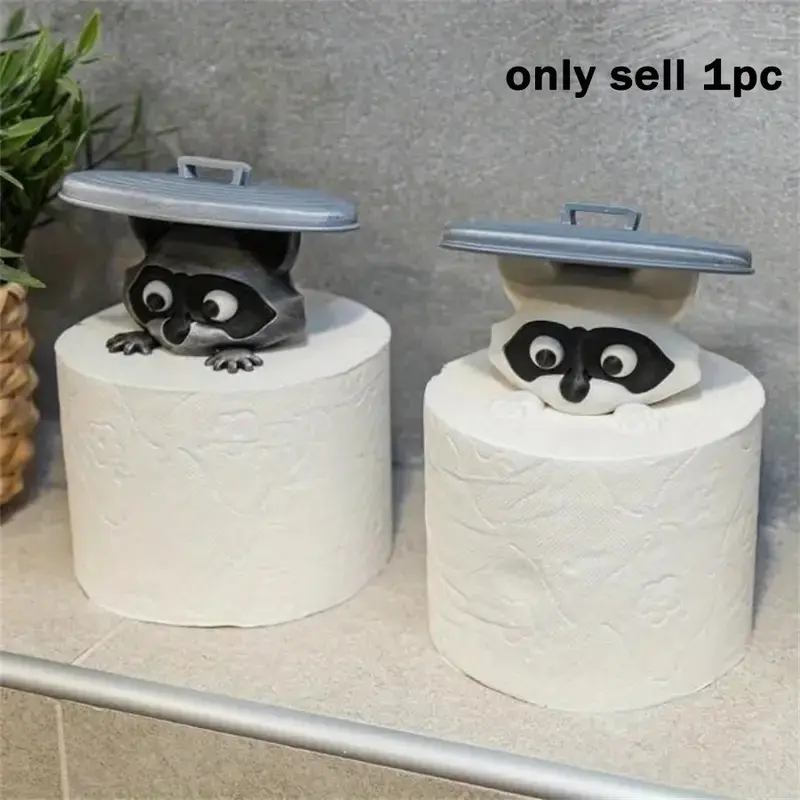 Bear Toilet Paper Holder Set, Bathroom Tissue Holder, Fun Bathroom Set, 3D Printed Bear Design, Cute Bath Decor, Humorous Napkin Roll Storage, Toilet Paper Organizer, Bathroom Accessories
