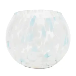 360 stand Machine-Made Blue Abstract Glass Tabletop Votive Candle Holders - Set of 4, Decorative Home Goods & Interior Decoration Accessories, Ideal for Fragrance Display, Room Decoration, Gift