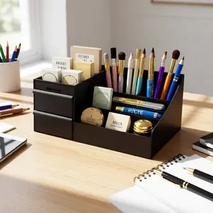 Gift2026"See & Organize Everything! Clear Top Makeup Case with 2 Drawers & Brush Grids | Clutter-Free Vanity or Bathroom Countertop"