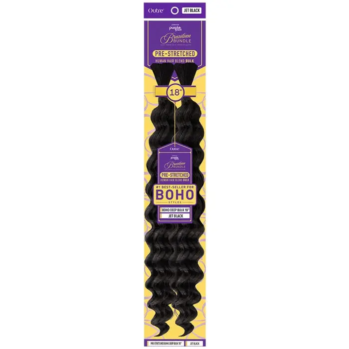 Outre Purple Pack Brazilian Bundle 100% Human Hair Blend Pre-Stretched Braid - BOHO DEEP BULK 18"