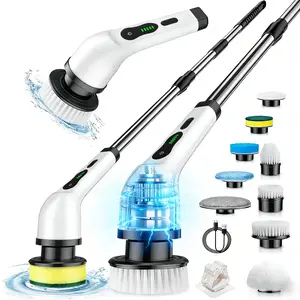 9-in-1 Multifunctional Cordless Electric Spin Cleaning Brush with 9 Replaceable Brush Heads, 2 Adjustable Speeds, Detachable