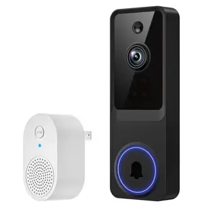 Wireless Doorbell Camera,1080P HD, Motion Detection, Two-Way Audio, Live View, Night Vision, Cloud Storage, Battery Powered, 2.4GHz Wi-Fi Only