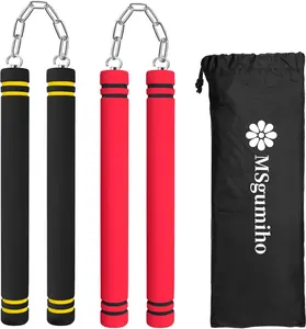 Nunchucks Safe Foam Rubber Training Nunchucks Nunchakus with Steel Chain for Kids Adults & Beginners Practice and Training